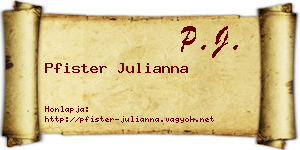 Pfister Julianna névjegykártya